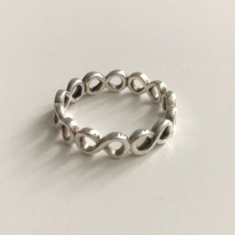 Pandora Sterling Silver Infinity Ring Sz 8